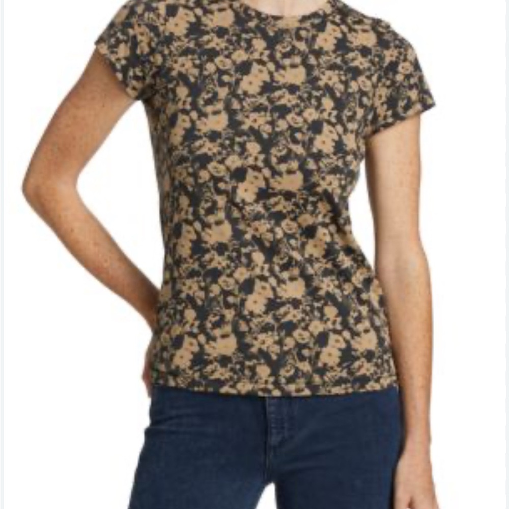 Rag & Bone All Over Dark Poppy Tee in organic cotton